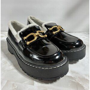 Torrid Black Sherpa Lined Big Buckle Lug Sole Grunge Goth Y2K Style Sz 9.5 W